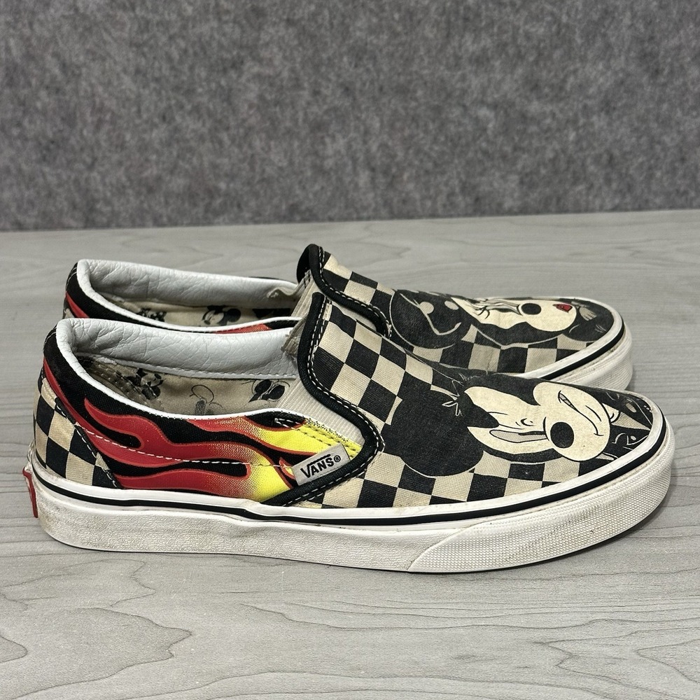 Vans x Disney Classic Slip-On Mickey & Minnie Mouse Checkerboard Women's 6.5
